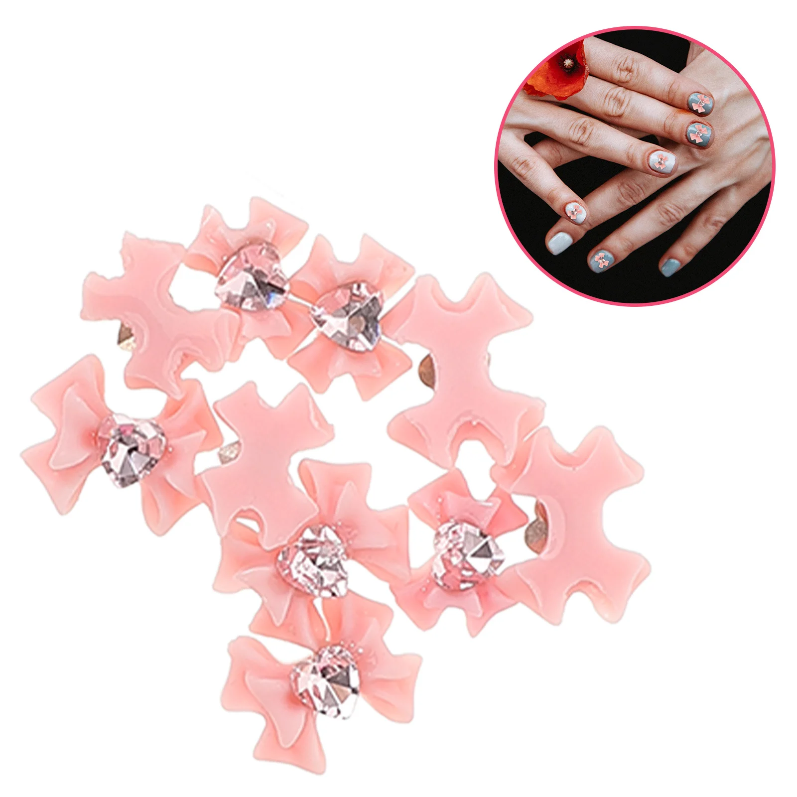 40 قطعة من حجر الراين القوس مسمار سحر DIY مسمار الفن زينة لامعة مانيكير مجوهرات اكسسوارات الراين للأظافر #3