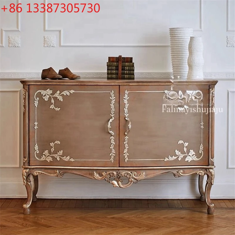 

American-style entrance cabinet, living room carved partition cabinet, shoe cabinet integrated home decoration cabinet