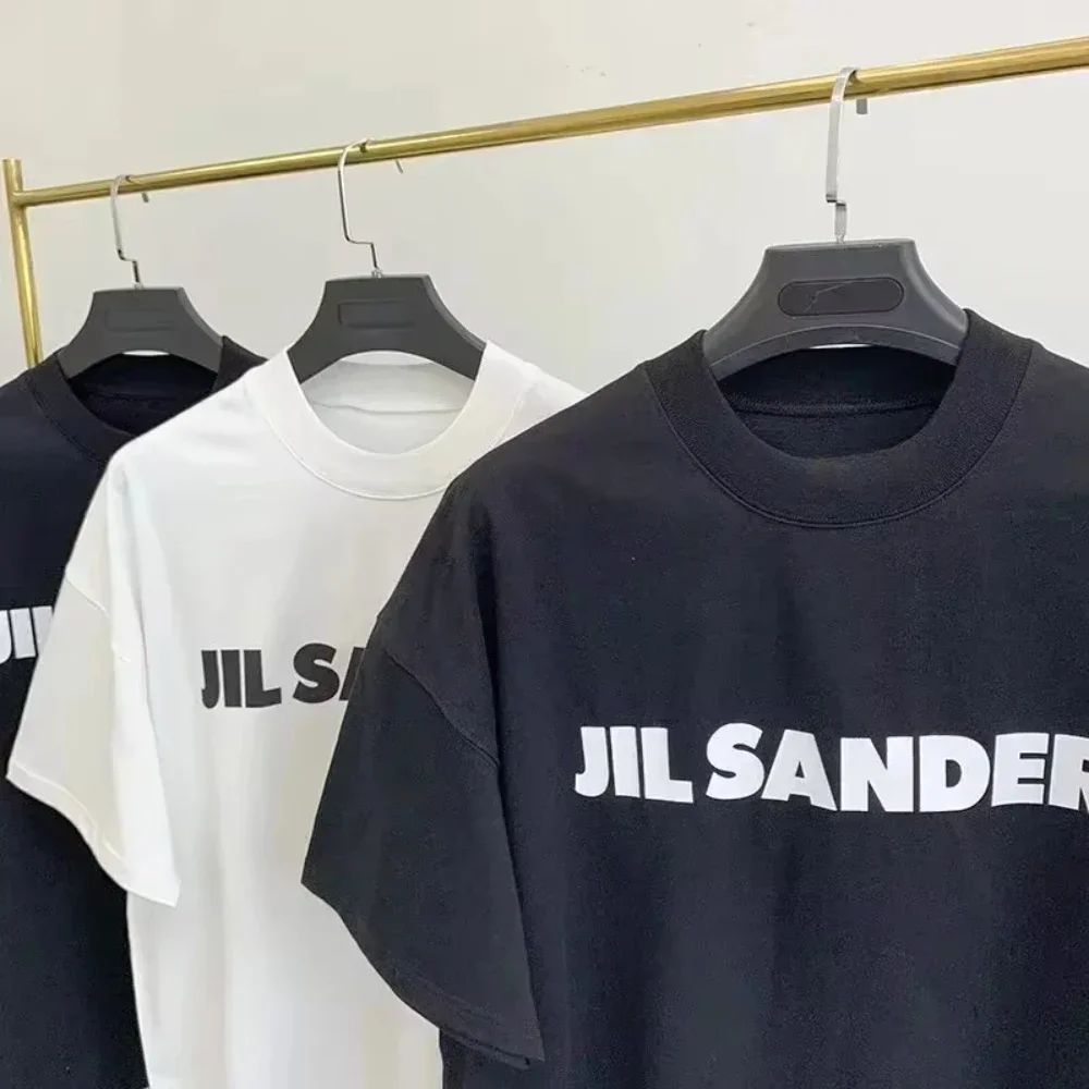 2024ss nueva Jil Sander camisetas para hombres y mujeres camisetas de algodón pesado moda ocio deportes marca camiseta chico camisetas minimalismo