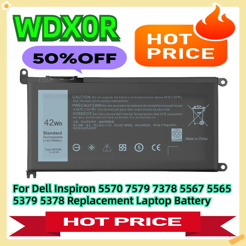 

For Dell Inspiron 5570 7579 7378 5567 5565 5379 5378 Replacement Laptop Battery