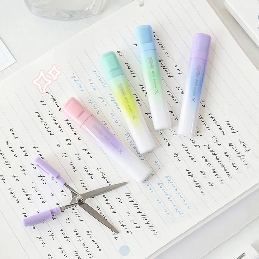 Folding Design Safe Folding Scissor Stainless Steel Adjustable Mini Handcraft Scissor Multifunctional Gradient Color