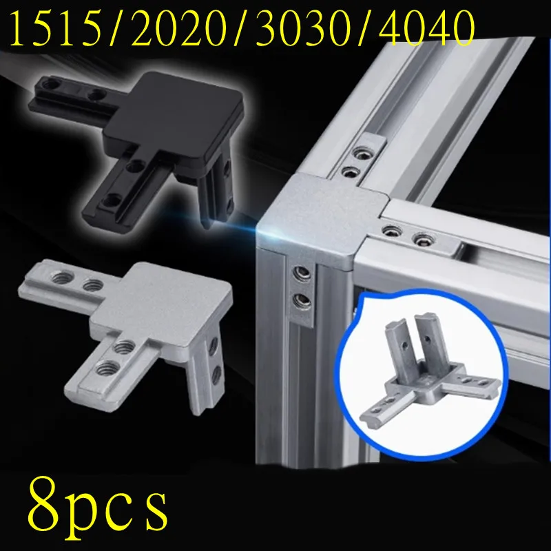 

8pcs/lot 3-Way End Corner Bracket Connector for Aluminum Extrusion Profile with Screws 1515 2020 3030 4040 Series