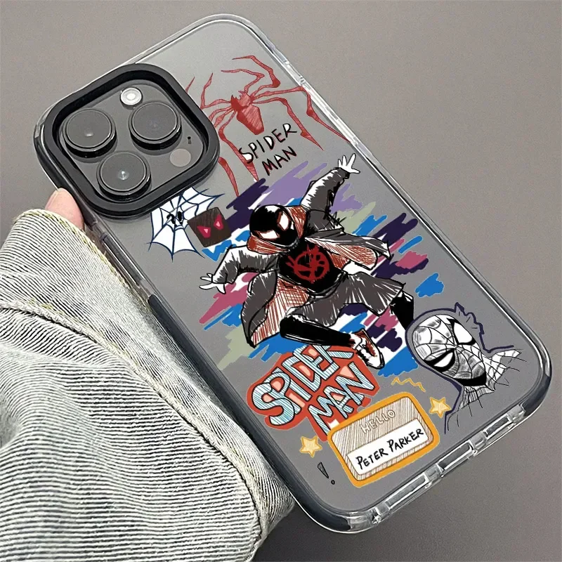 Marvel Spider Man Ha funda de teléfono súper genial para iPhone 16, 15, 14, 13, 12, 11 Pro Max, XR, XS, 7, 8 Plus, Mini Y2K, cubierta suave anticaída