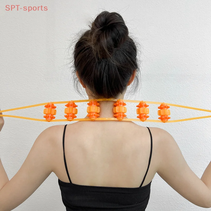 

Hand-held Back Shoulder Neck Muscle Massager Plastic Back Puller Fitness Physiotherapy Massage Roller Bead Pull-Back Roller