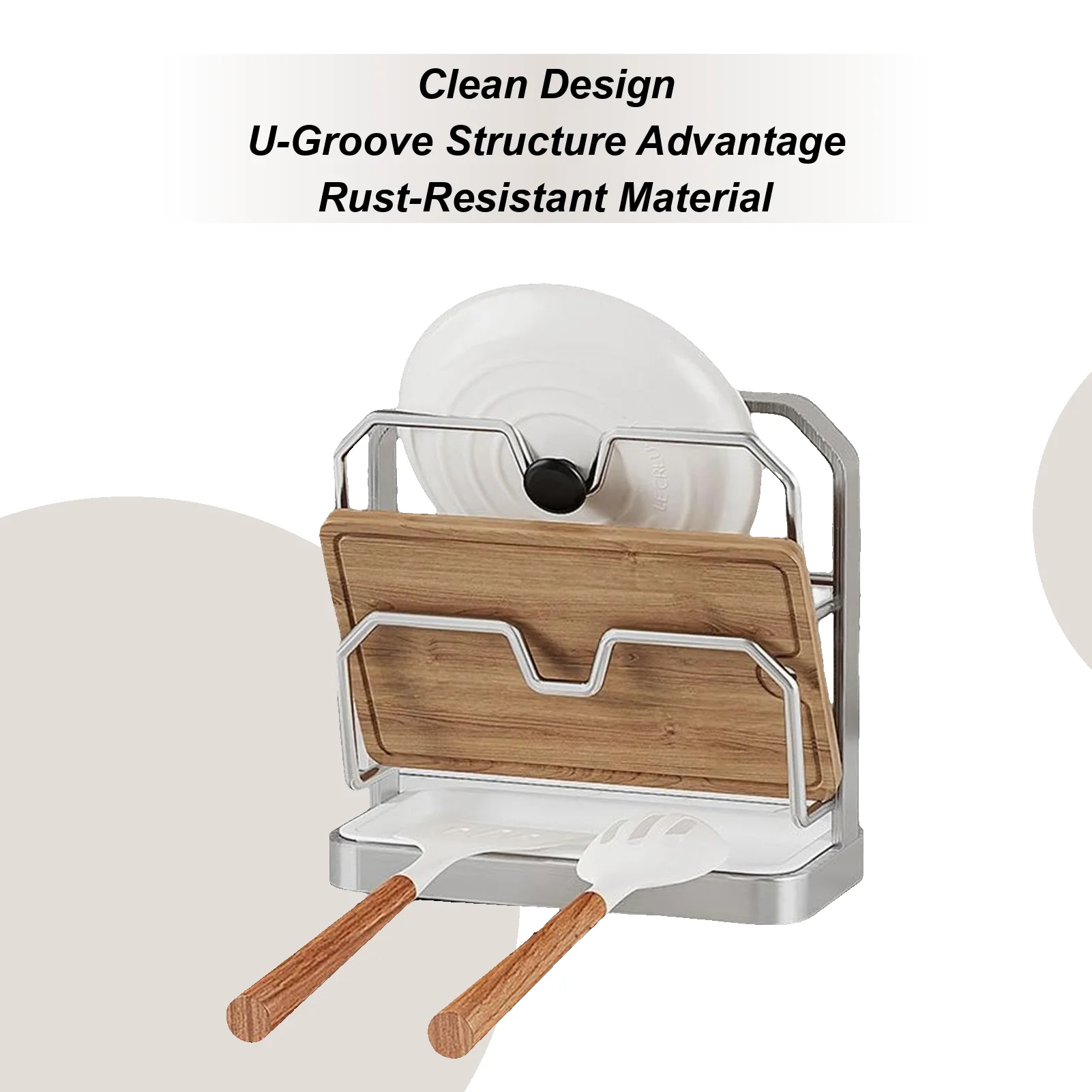 

Pot Lid Organizer Pan Lid Holder Space Saving Pot Top Rack For Kitchen Countertop Dining Restaurant Cabinet Sink Pantry Home