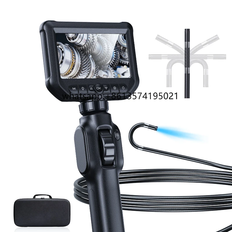 

Factory Direct 360 Degree Steering Industrial Borescope 2MP IP67 Waterproof 8.5mm 2m Dual Lens Auto Repair Tool Engine Endoscope