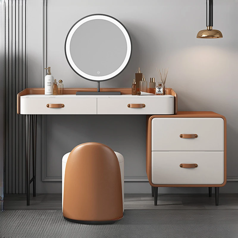 

Light Mirror Storage Vanity Table Drawers Nordic Minimalist Makeup Dressing Table Desk Decor Vanitty Tocador Bedroom Furniture