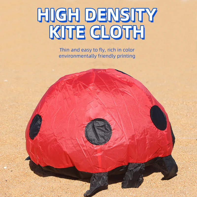 Cerf-volant coccinelle amusant en plein air, cerf-volant doux pour enfants, peut marcher pas volant, jouets d'extérieur en Nylon Ripstop, cerf-volant Animal, cerf-volant d'insecte
