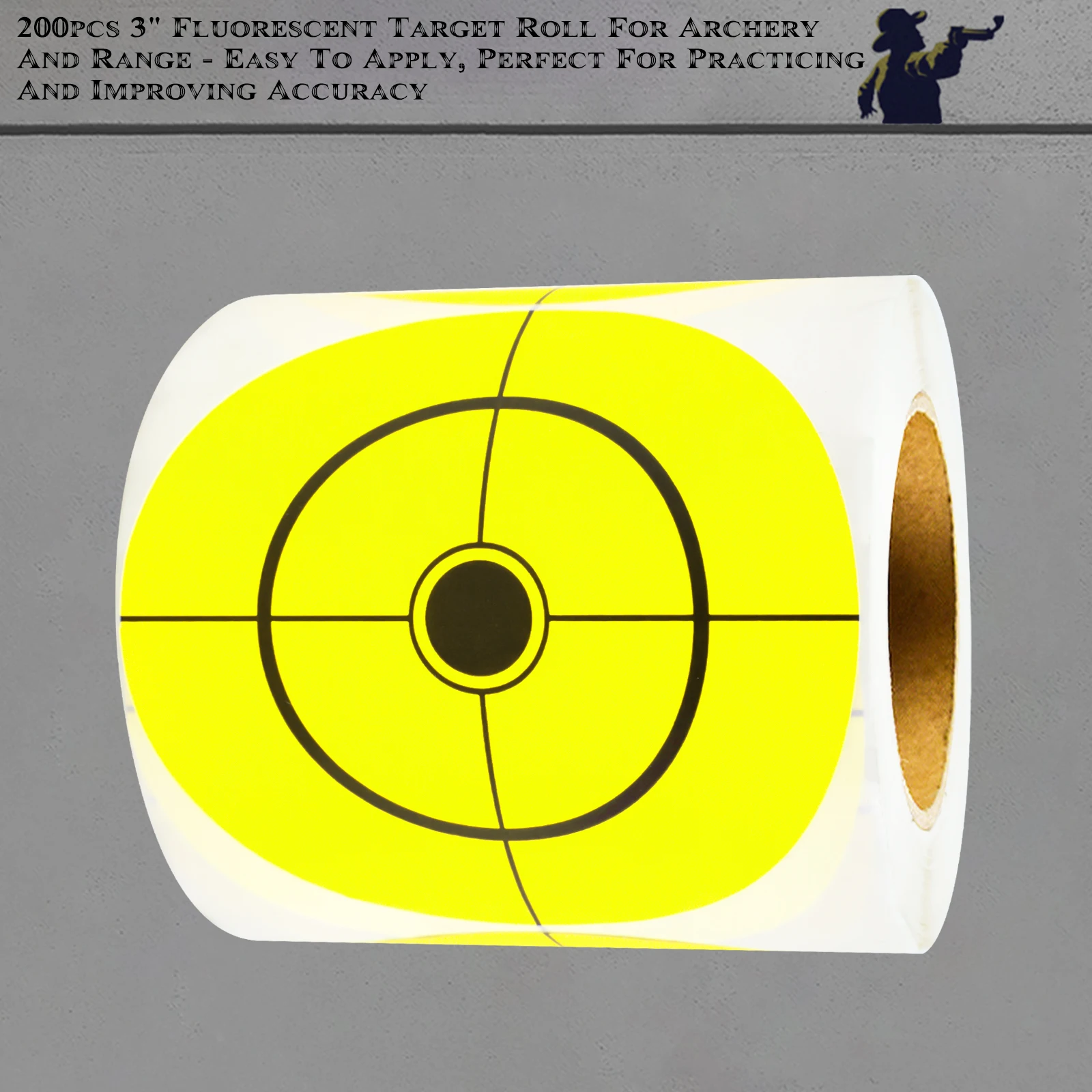 

200Pcs 3inch Yellow Black Cross Accurate Shooting Target Paper Shooting Practice Target Sticker Shooting Target Training Supplies Sticker Shooting Target Label