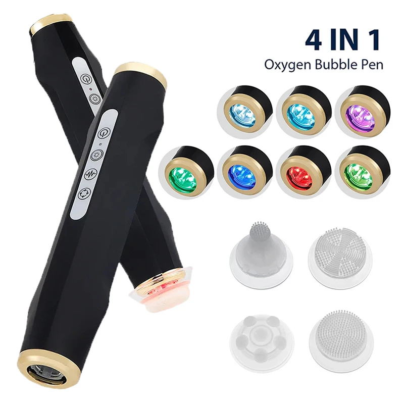 4 in 1 휴대용 CO2 산소 버블 펜 얼굴 클렌징 리쥬버네이션 세럼 젤 입력 펜 얼굴 스파 안티에이징 스킨케어 기기