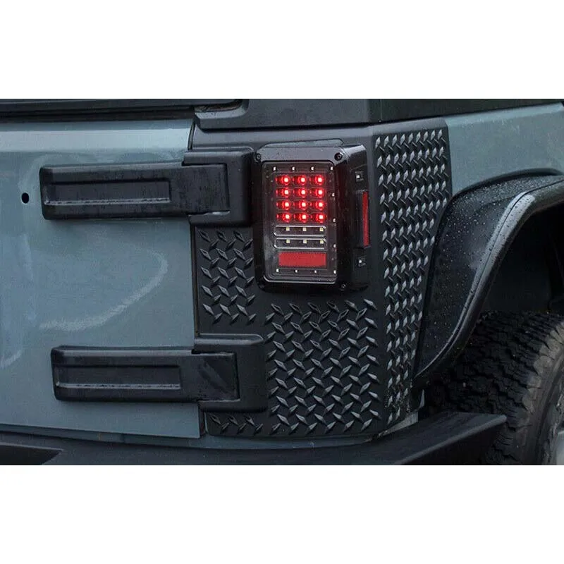 2Pcs Car Rear Corner Armor Tail Light Guard Cover Protector for Jeep Wrangler JK 2007-2017 ABS Plastic, Taillight Cover