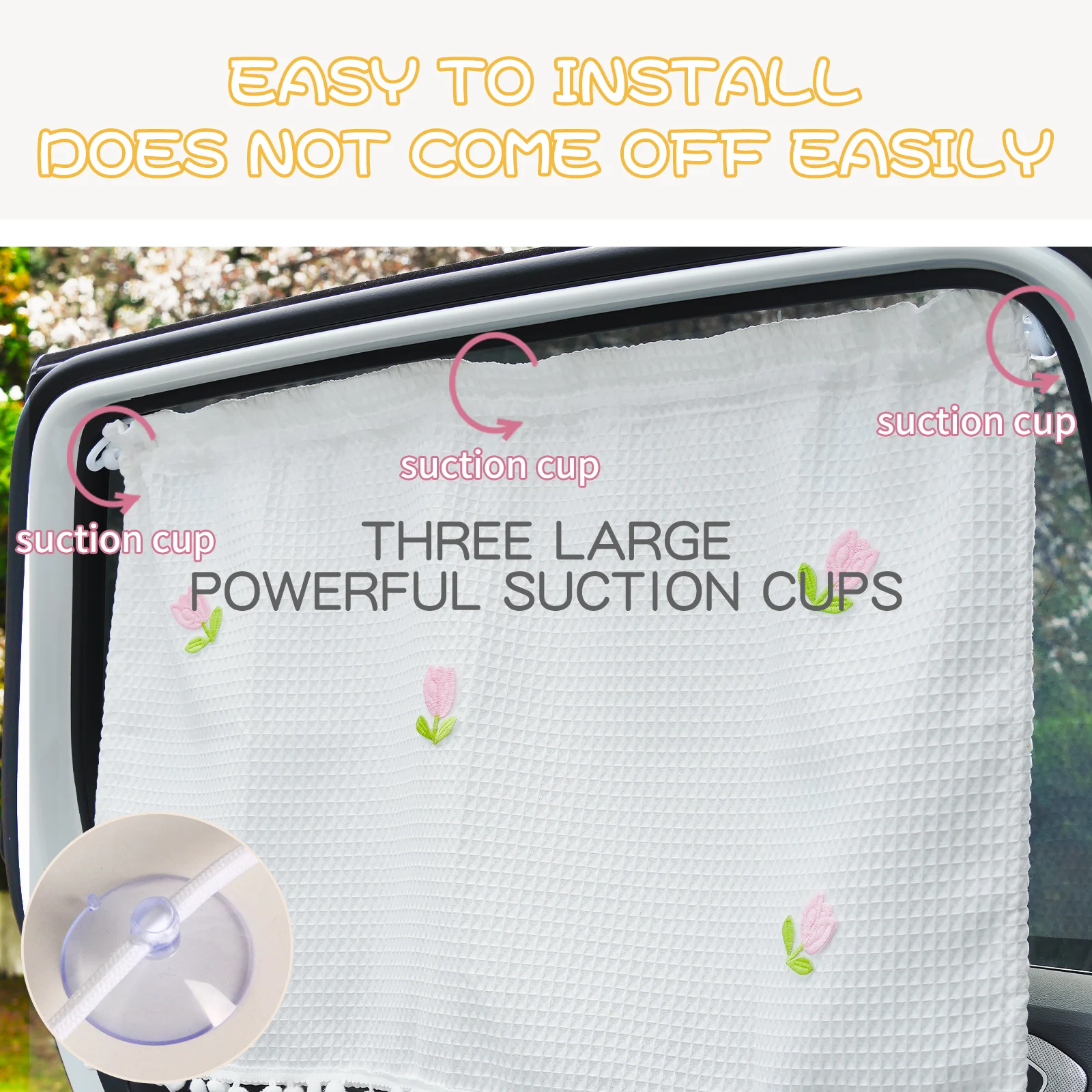 

Car Universal Suction Cup Sunshade Side Window Baby Sunscreen Heat Shading Curtain Suction Cup UV Protection thickening Curtains