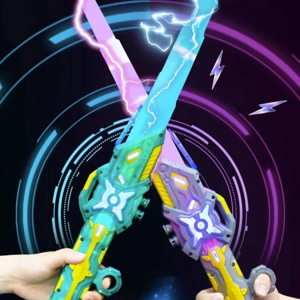 لعبة ليزر قابلة للسحب، ضوء متدفق ملون، استشعار الجاذبية، لعبة ليزر برأسين، وضع مزدوج، شحن USB، عصا ضوء فلاش