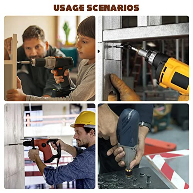 6 pezzi supporto per punta da trapano estensione supporto per punta da trapano Set di barre per supporto per punta girevole magnetica flessibile in metallo
