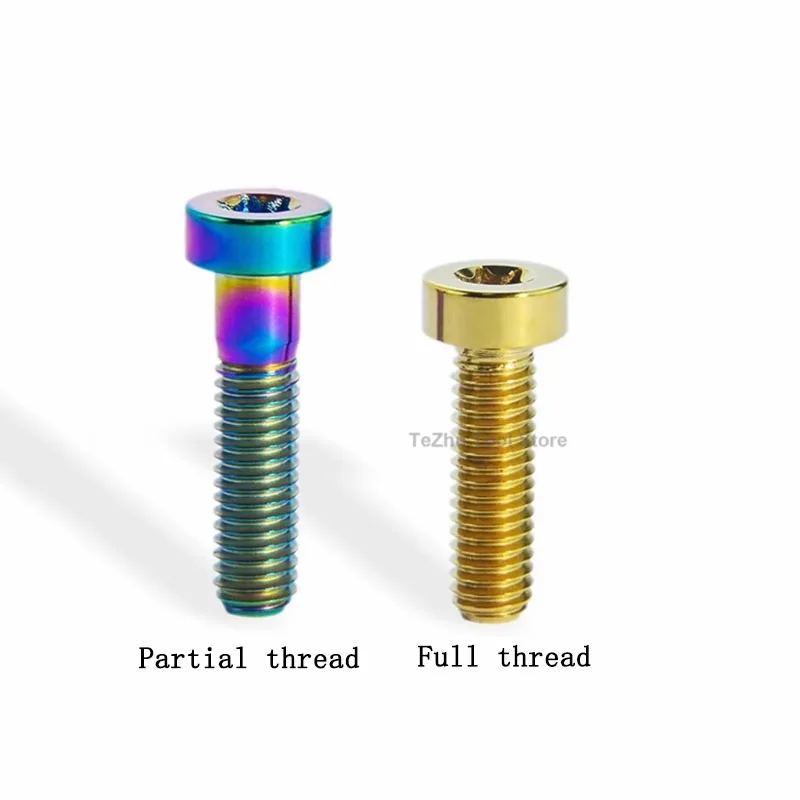 1Pcs Titanium Flat Head Thin Head Cylindrical Bolt M6 x 20 24 30mm Torx Head Screw For Bicycle Modification Screw