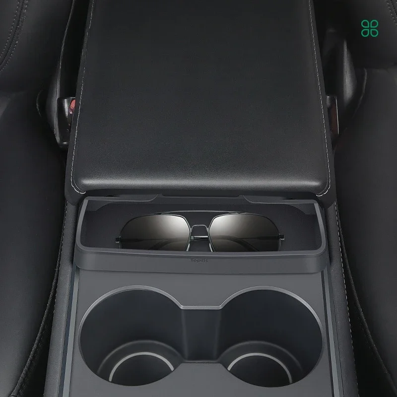 Tasca per occhiali con scatola del bracciolo di controllo centrale per Tesla Model 3 Y 2023 accessori per interni Auto custodia in vetro cofanetto