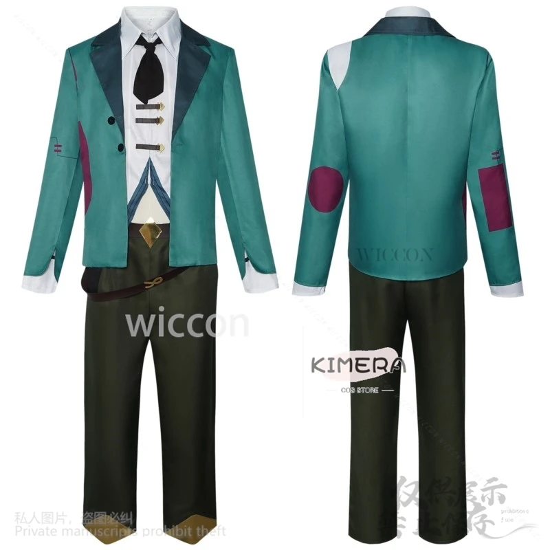 Ekko Cosplay Anime Game LOL Arcane S2 Costume Green Suit Uniform Top Pants Wigs For Man Halloween Christmas Party Customized