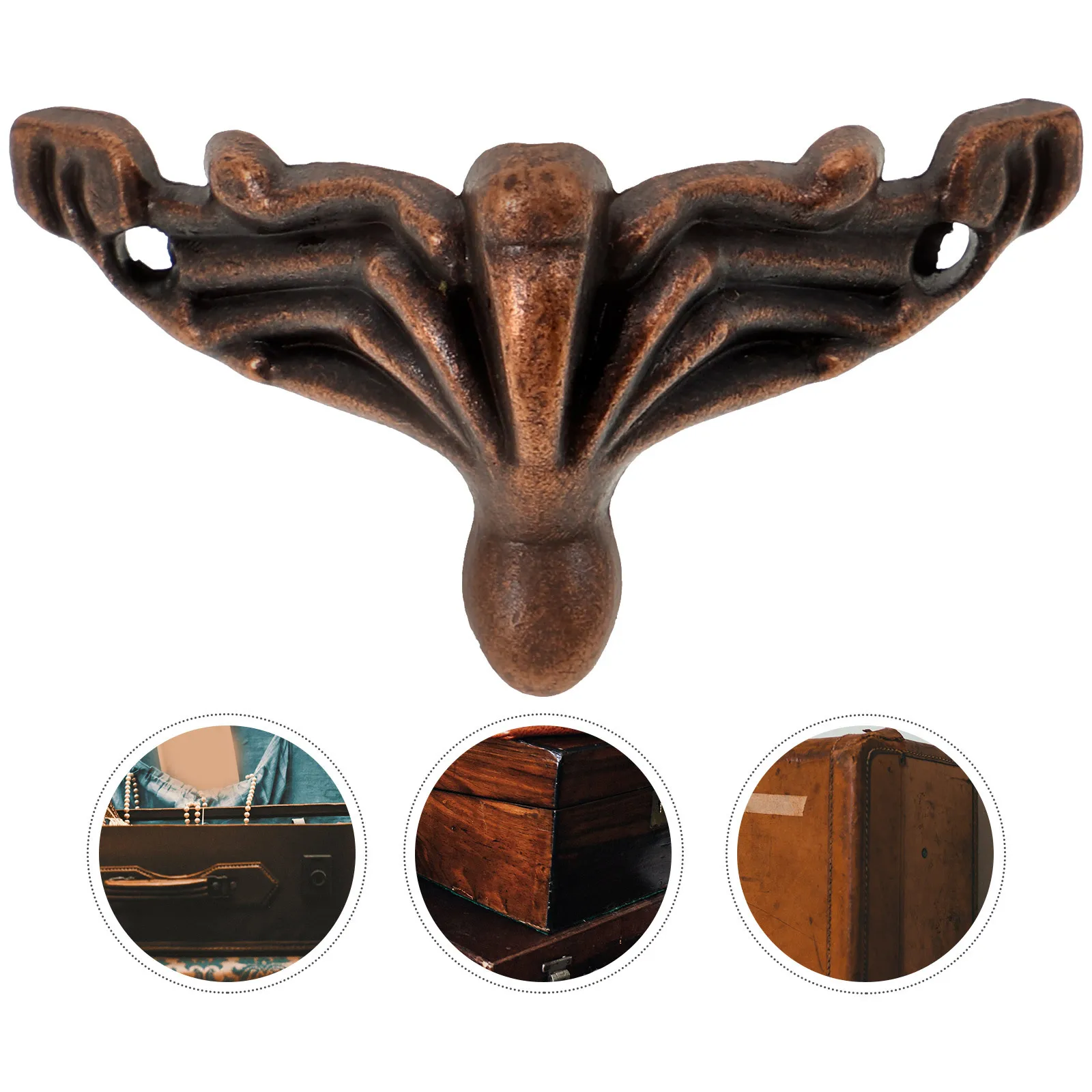 20 stuks decoratieve voeten 27x16mm zware zinklegering meubelsteunpoten voor fauteuil kast vloerbeschermer donkerrood