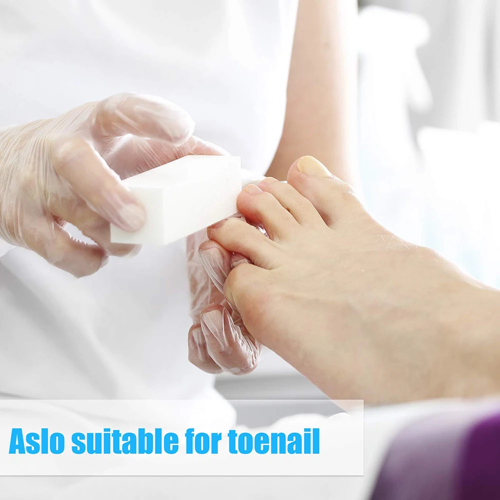 50 個プロフェッショナルネイルファイルバフブロックホワイトスポンジ 100 グリット四面マニキュア製品ペディキュアネイルファイルとバッファセット