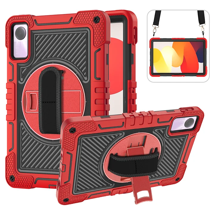 360 Rotating Case For Xiaomi Pad 6 Pro 2023 Redmi Pad SE 10.61 11 inch Kickstand Cover Shockproof With Hand Shoulder Straps Capa