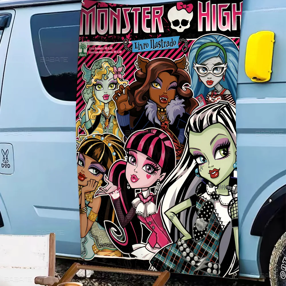 Classic Cartoon Monster High Banner INS Style Outdoor Party Decoration Atmosphere Flag