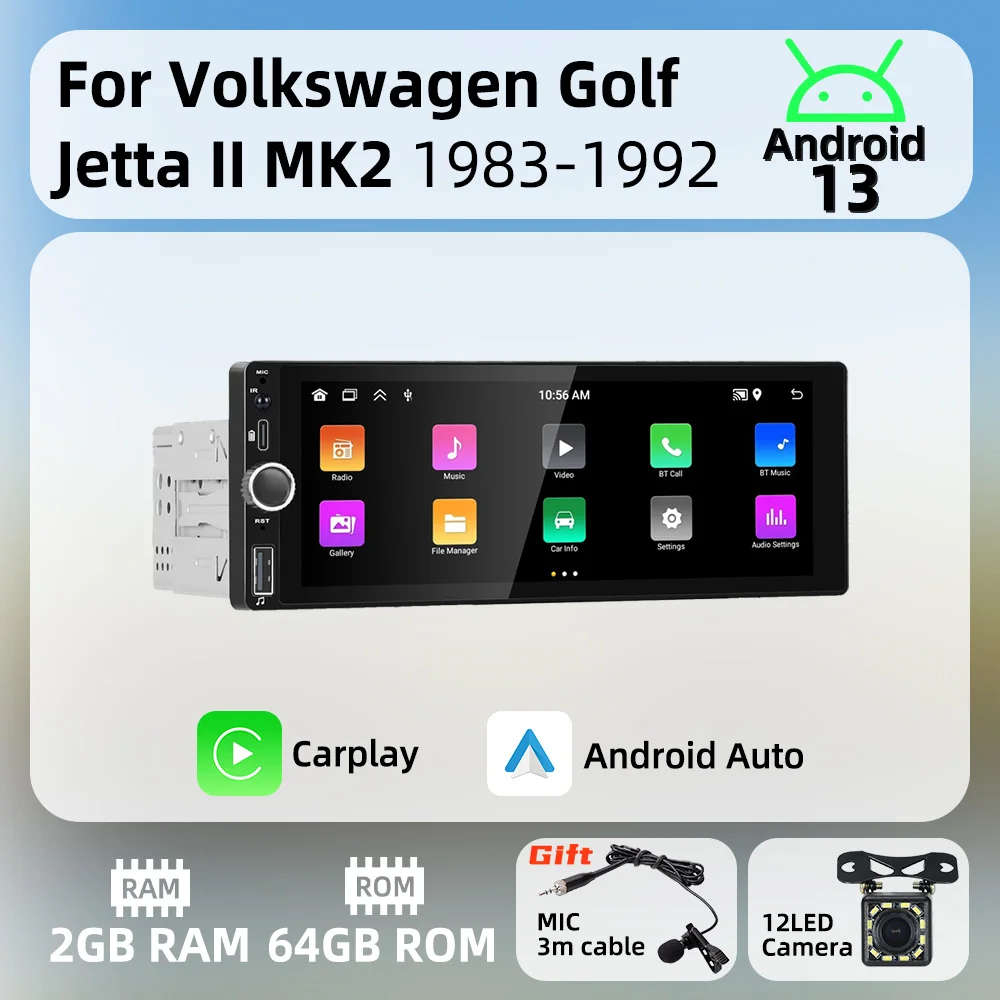 Android Radio for VW Volkswagen Golf Jetta 2 II MK2 1983-1992 Car Multimedia 6.86