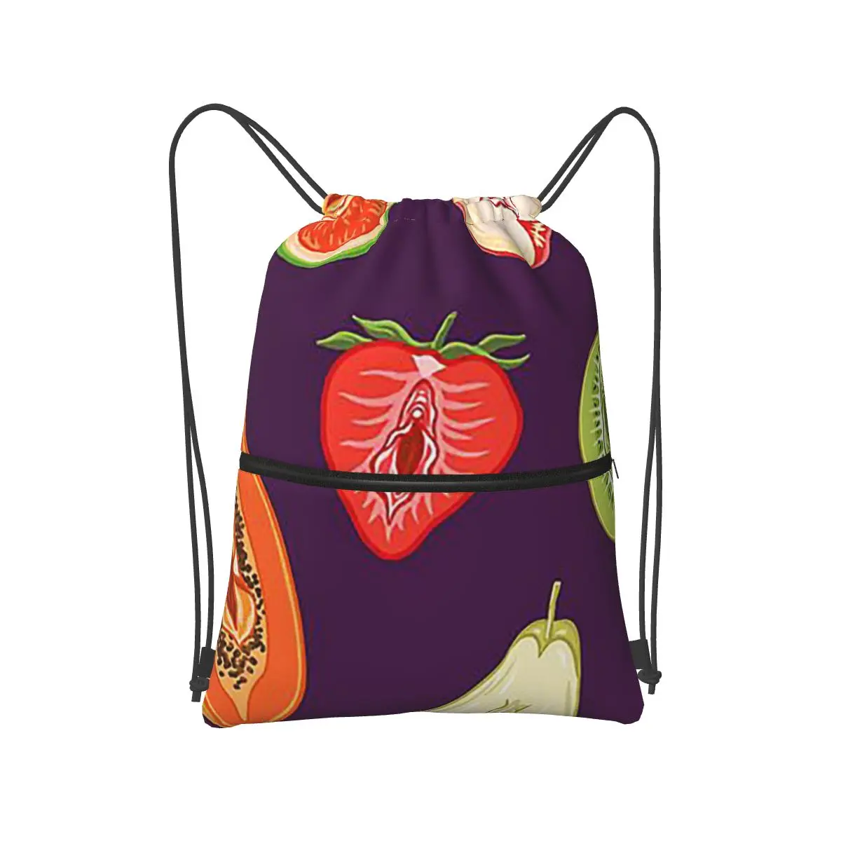 

Sexy Vulva Fruits Backpacks Portable Drawstring Bundle Pocket Storage Bag Book Bags for Man Woman School