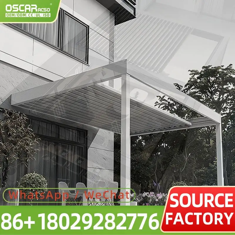 AutoAdjusting Aluminum Pergola WeatherResponsive Bioclimatic Roof Rain Sensor Smart Control for US Patio Terrace pergola