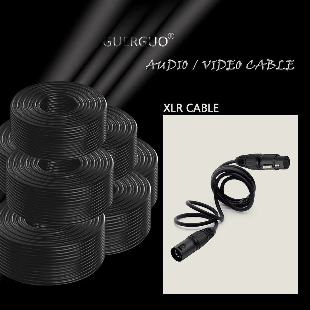 XLR Cable 5 Pin Male To 5 Pin Female M/F OFC Audio Cable Foil+Braided Shielded For Microphone Mixer Amplifier XLR Extension Cord