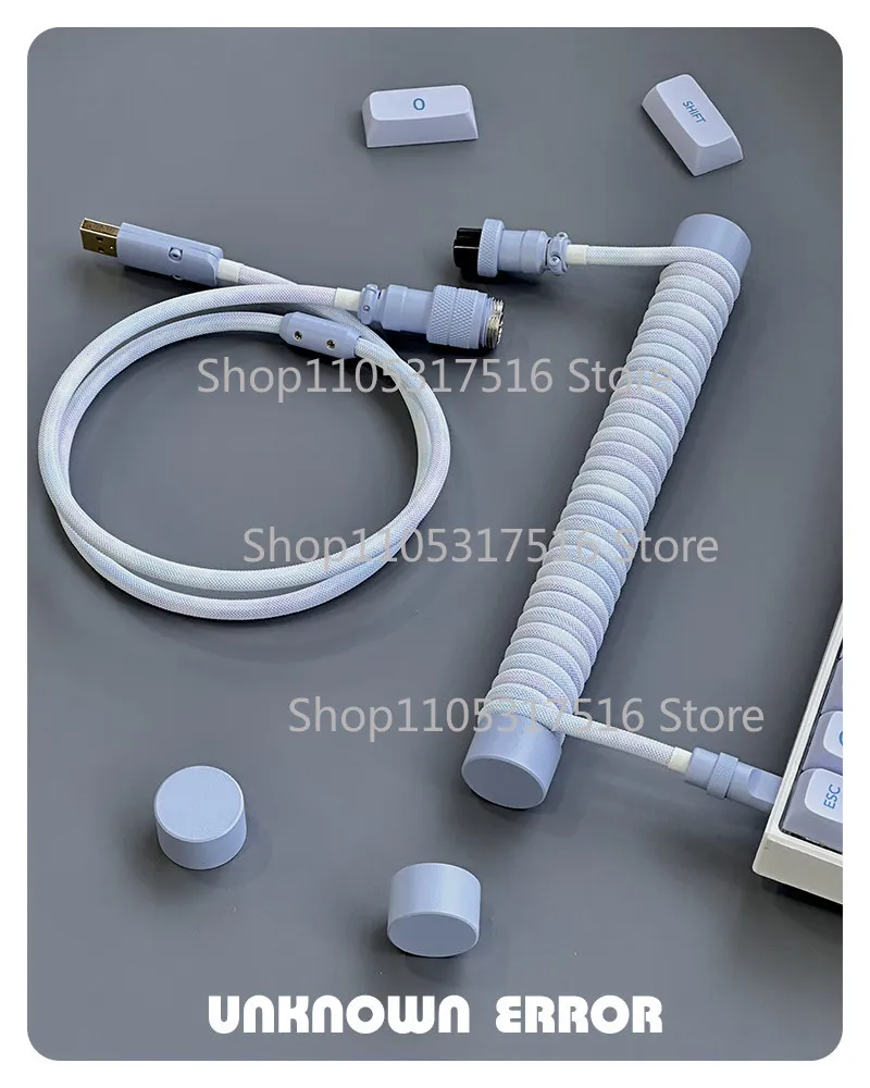 For UNKNOWN ERROR Mechanical keyboard cable with wire crimping tool series spiral colored aviation plug cable Z48