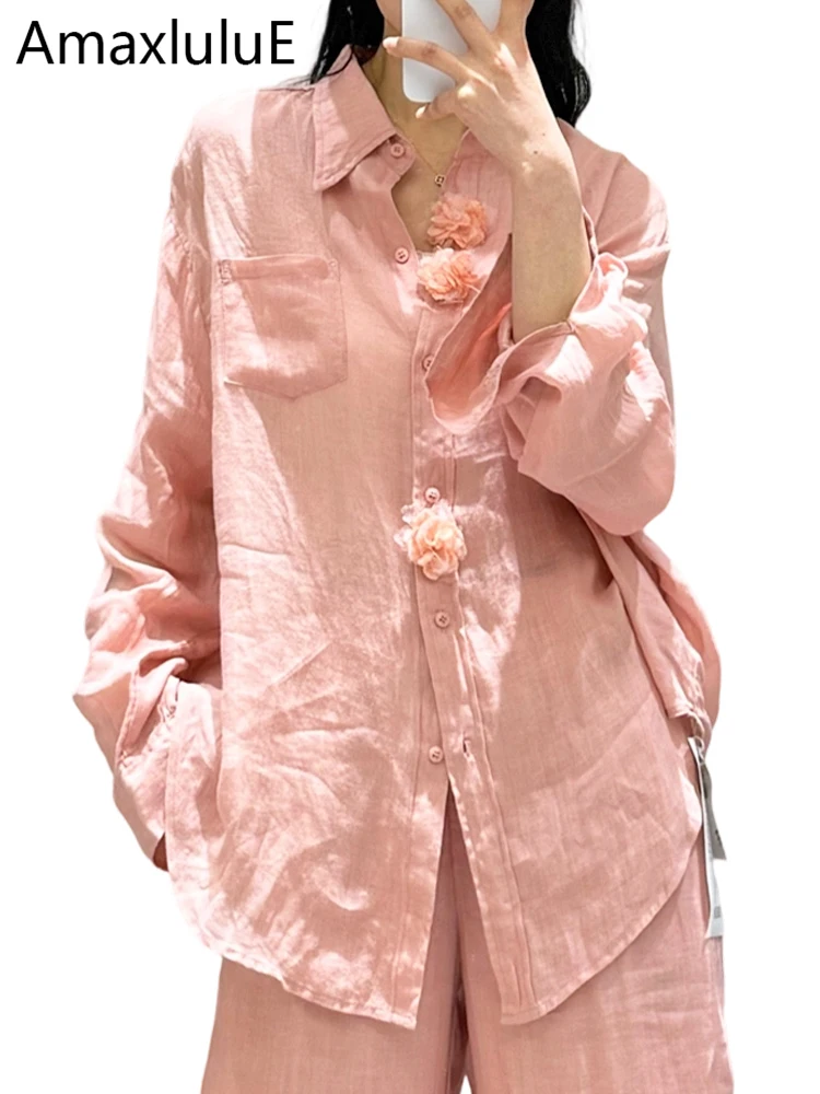 

Amax LuluE British Design Vintage Leisure Shirts Womens 2026 Fashion Classic Floral Tops Females Summer Luxury Elegant Blouses