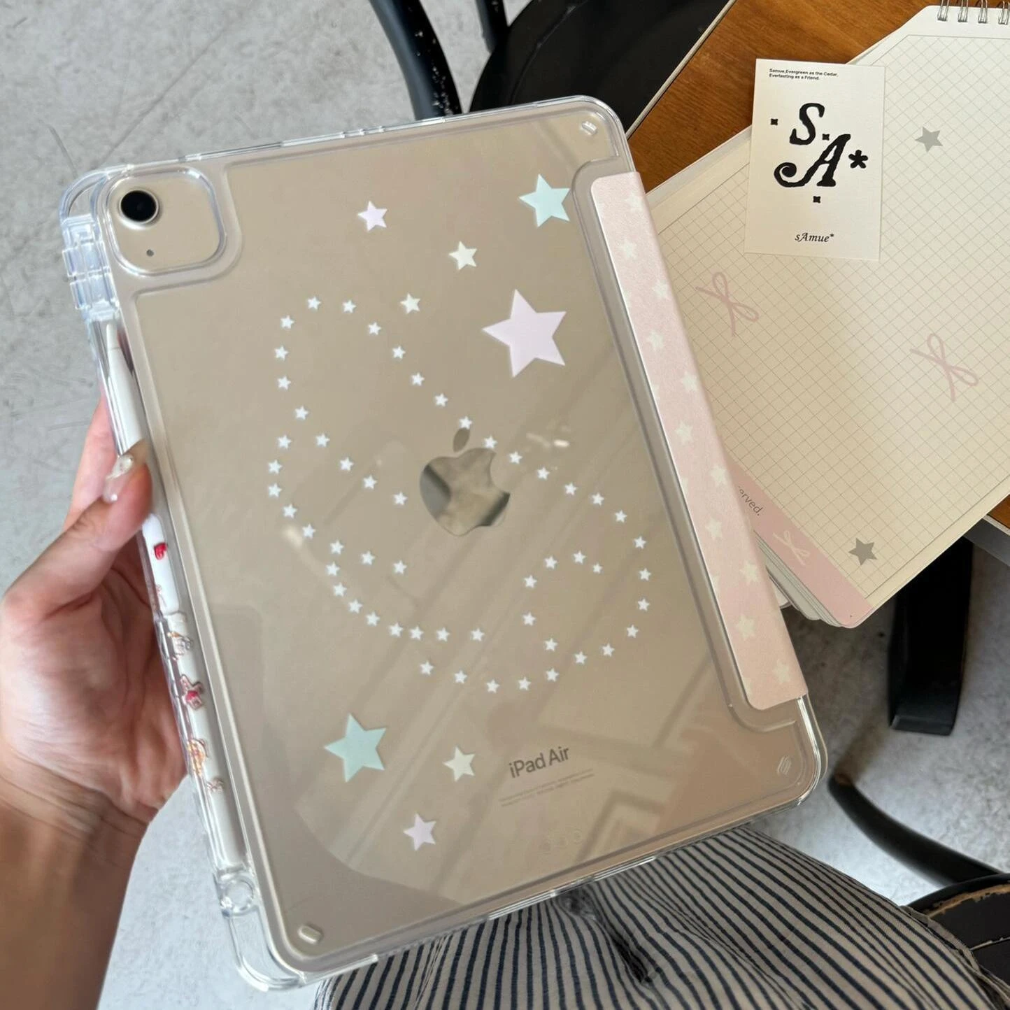 Pink Star Wing Tablet Case For iPad Pro 11 12.9 13 A16 M2 M4 M3 M5 Shell 8.3 9.7 10.2 5/6/7/8/9/10/11th Mini Air 3 4 5 6 7 Cover