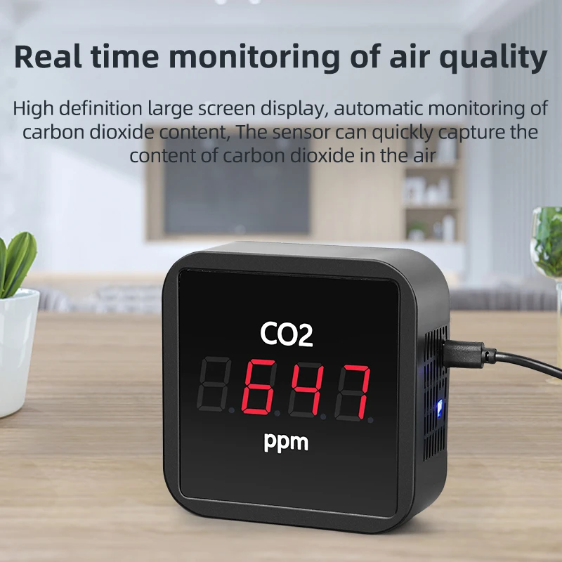 Tuya monitor de co2 detector com detecção de temperatura e umidade display led casa inteligente medidor de dióxido de carbono vida inteligente app