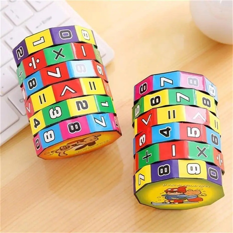 Rotating Math Cylinder Toy For Kids Number Puzzle Roller Addition Subtraction Multiplication Division Educational Learning Game