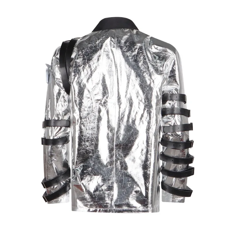 Anime Impersonator Michael Jackson Cosplay BAD Tour Costume Jackson Jacket Silver Top for Halloween Party Stage Costume Suits - view 2