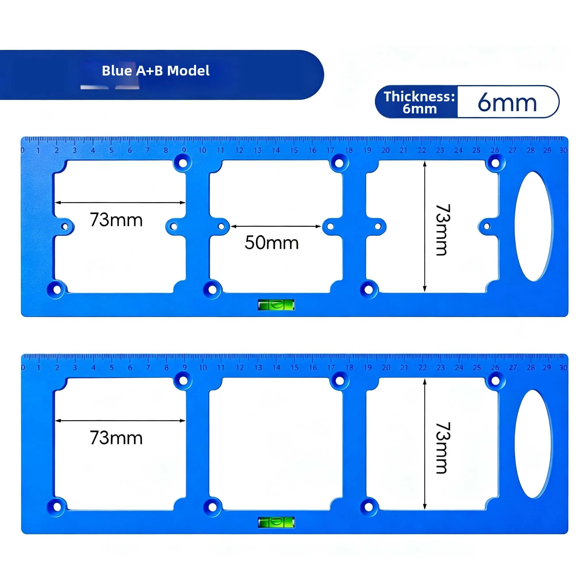 Orange 86mm Switch Template Graduated Scale Alignment Tool Woodworking Positioner Precision Cutout Guide Sturdy ABS Material