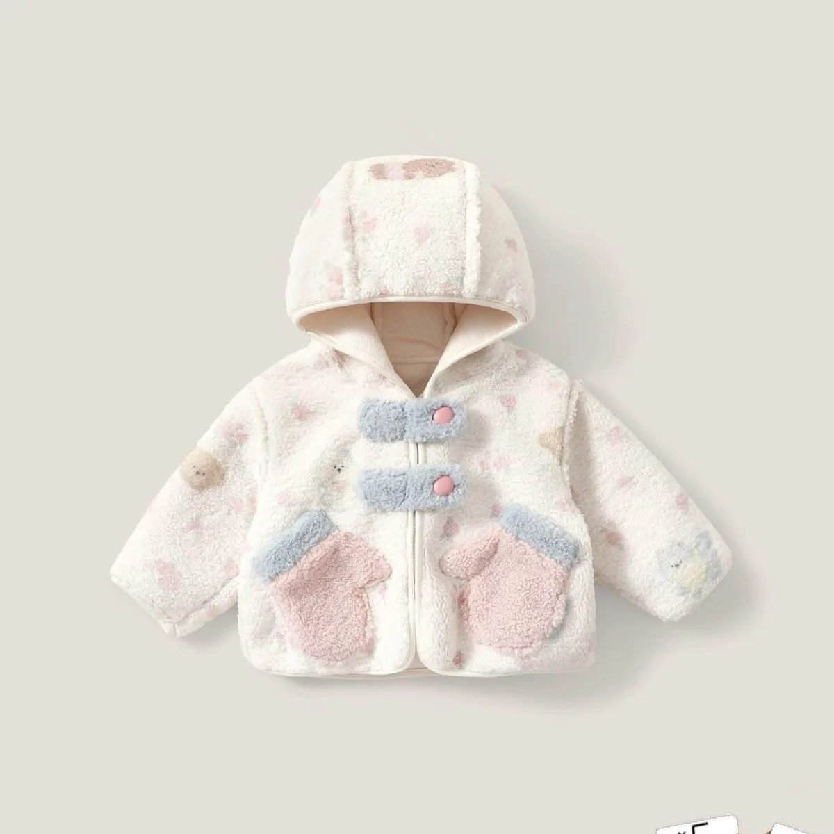 Girls' Fleece Thickened Jacket Autumn and Winter New Hooded Clothes Children's Winter Clothing 2