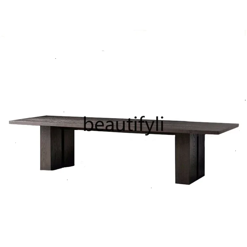 Nordic Large Long Table Simple Ash Wood Home Dining Table Modern All Solid Wood, Conference Desk