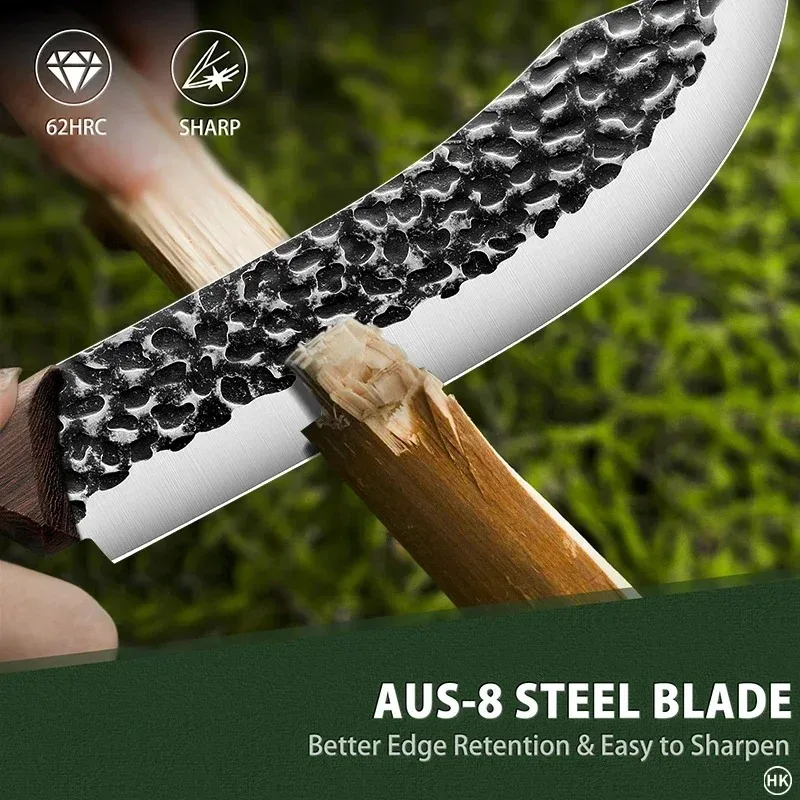 BAKULI-1pc Forged Boning Knife, Professional Skinning Knife, Splitting Knife, Outdoor Picking Knife
