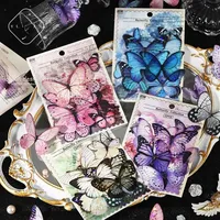 40sheets/pack Vintage Gilding butterfly Notebook Decorative Stickers Decorative Stickers For Scrapbooking Label Diary