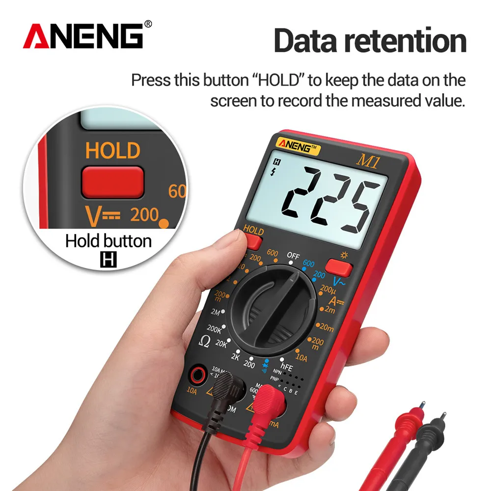 ANENG M1 AC/DC Digital Professional Multimetro esr Meter Multimetro Voltage Tester Auto True RMS Multimeter DMM 400a 10A Current