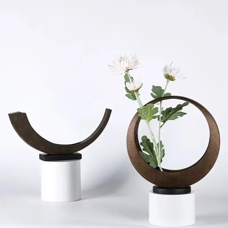 Half Moon Resin Vase, Nordic Creative Simple Tabletop Home Decor Ornament