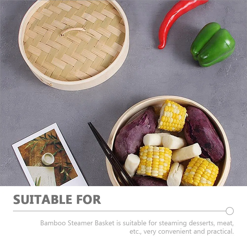 

1 set Bamboo Basket Household Kitchen Bun Steamer Heat Resistant Food Steamer For Rice Eggs Corn Kitchen Accessories