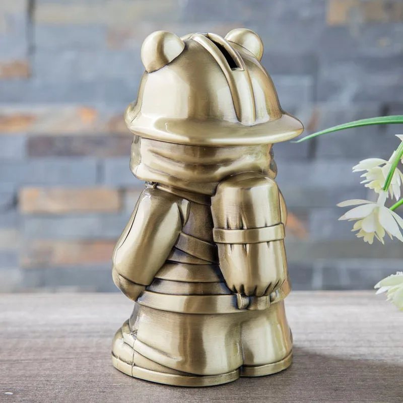 Metal  money box saving box  That Can Be Put In And Taken Out, Cute Firefighter, Anti-drop Piggy Bank, Children's Gifts
