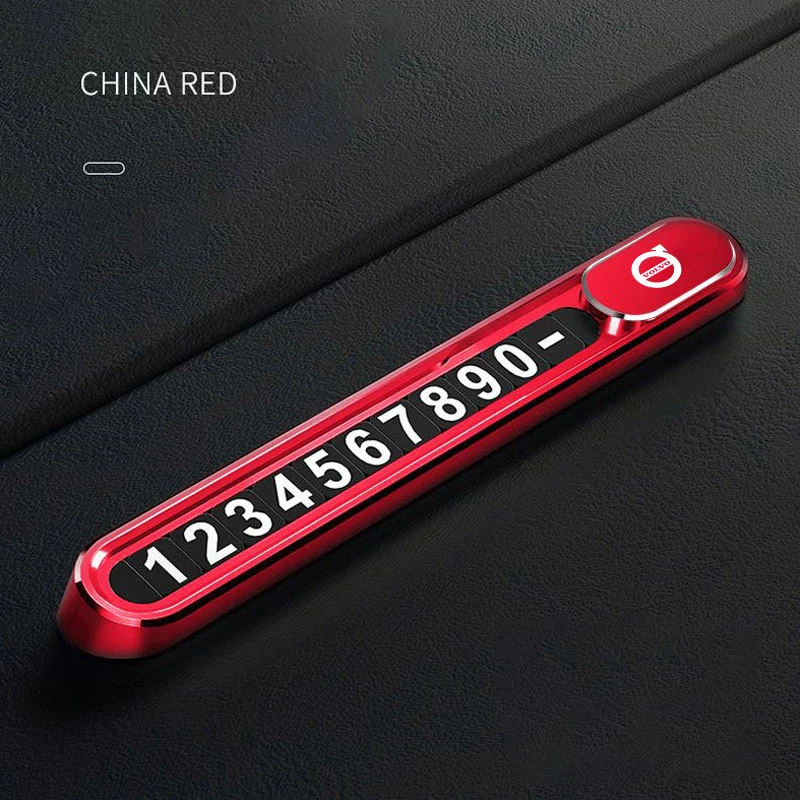 Car Temporary Parking Card Metal Phone Number Plate For Volvo Xc60 Xc90 V40 V60 S60 V50 V90 S80 C40 XC40 V70 XC70 C30 Accessory