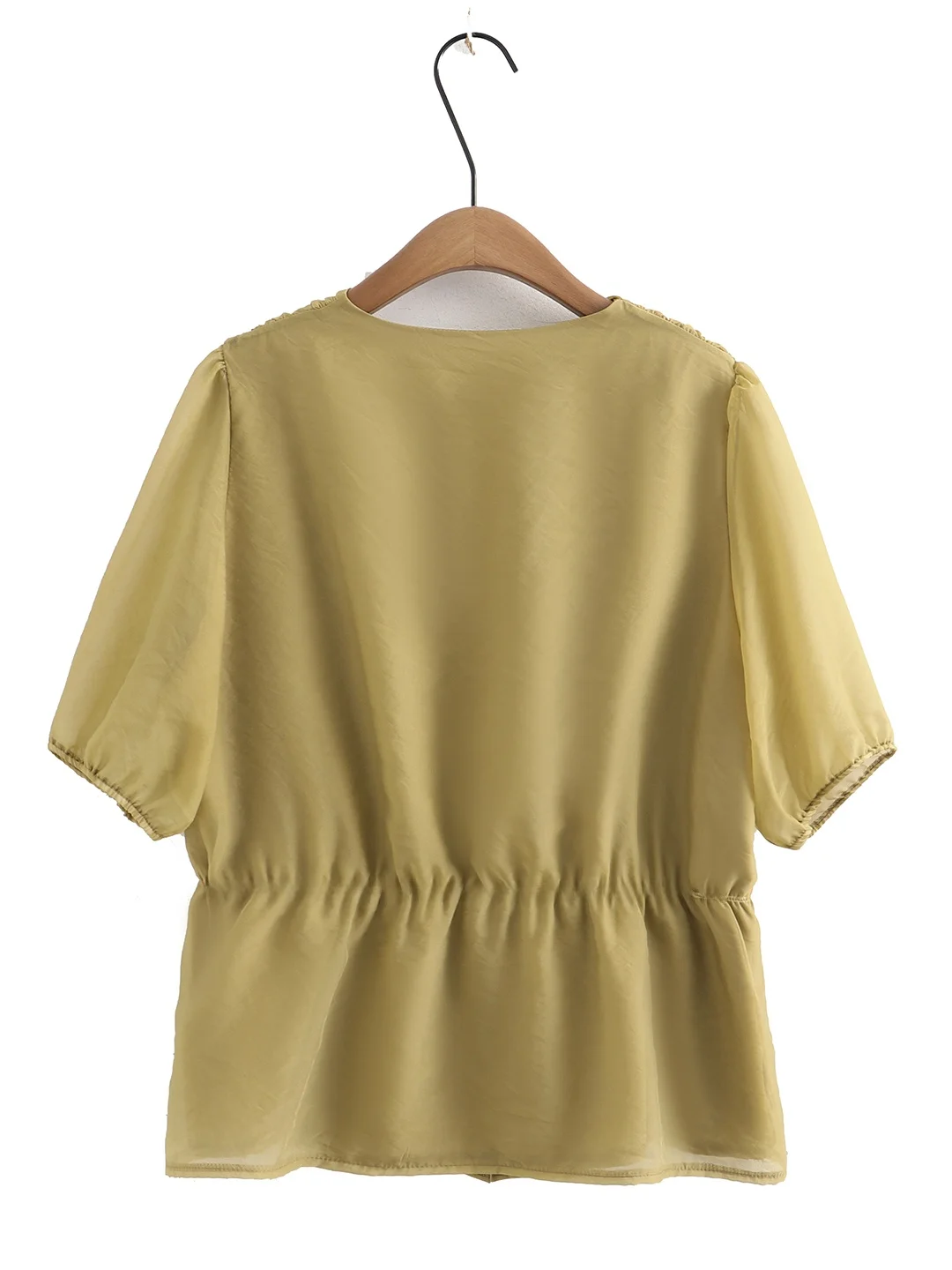 plus Size Women's Bubble Sve irt V-Ne ort Sve Open Cardigan Summer Slimming Top Casual Comfortable Polyester Fiber