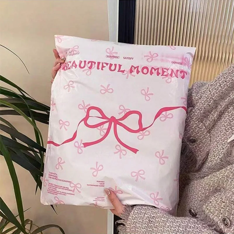 10 tas transportasi bermotif merah muda, tas kemasan rumah tangga tahan air, cocok untuk kantor dan pelajar