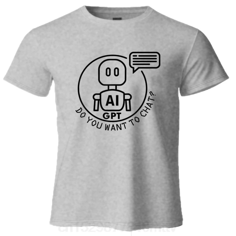 ألغودون con estampado divertido para hombre y mujer، camisa con system de plataforma de machines robótica، Chat GPT