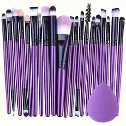 Makeup Brushes Set with Powder Puff, Kabuki Tools, Beauty Cosmetics, Foundation, Blush, Powder, Eyeshadow, 20Pcs