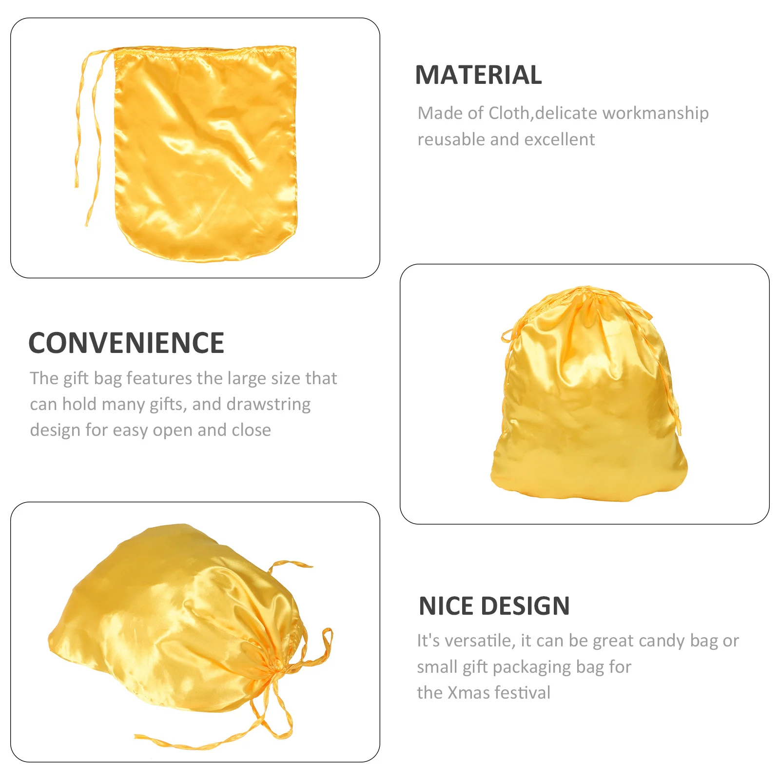 

Jumbo Christmas Gift Bag with Santa Design Drawstring Closure for Xmas Presents Candy Party Favor Bags Festive Wrapping